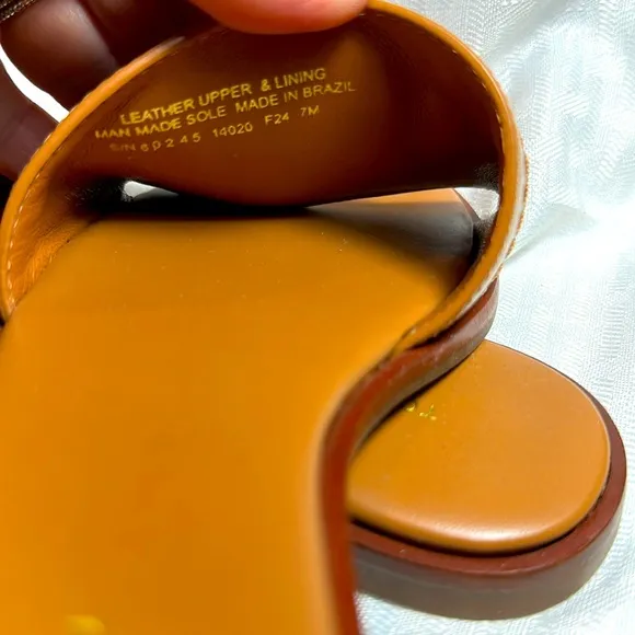 Tory Burch sandals shoes thongs “Eleanor” caramel corn Size 7