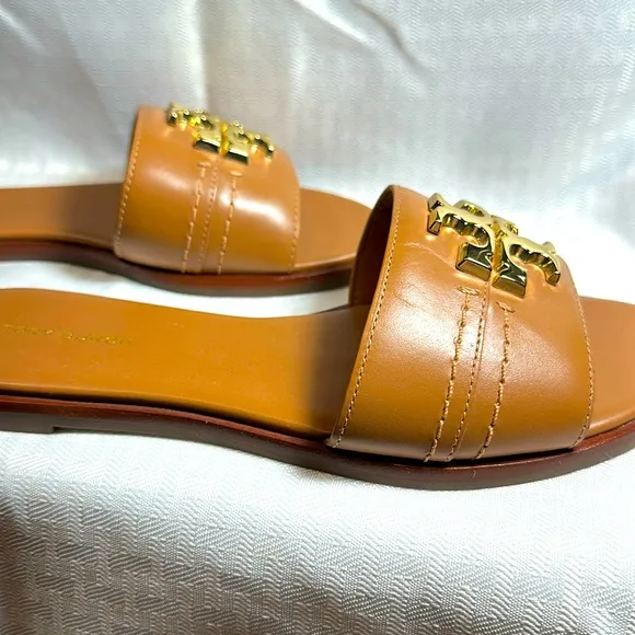 Tory Burch sandals shoes thongs “Eleanor” caramel corn Size 7