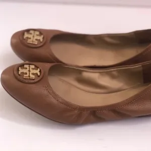 Tory Burch Shoes Claire Ballet Leather Tan