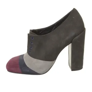 Tory Burch Suede leather colorblock pattern pumps heels sz 6