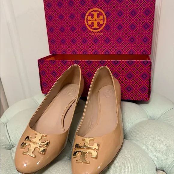 Tory Burch Tan Patent Leather Flats