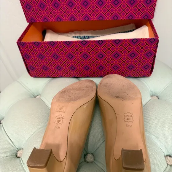 Tory Burch Tan Patent Leather Flats
