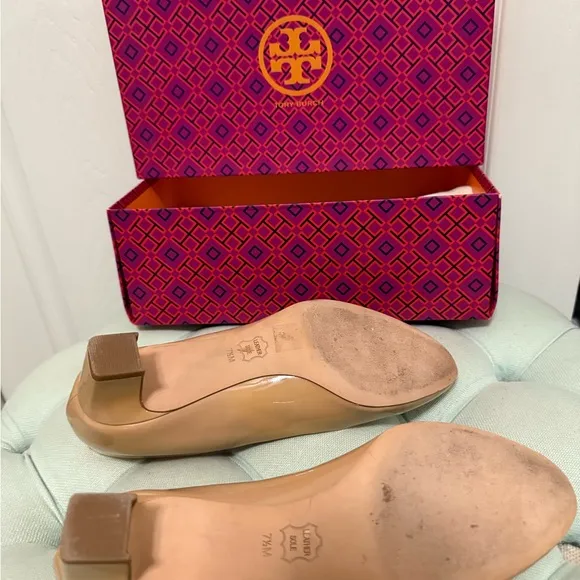 Tory Burch Tan Patent Leather Flats