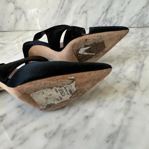 Tory Burch - Black Suede Slingback Pointed Toe Pumps | heels, shoes | Size 6
