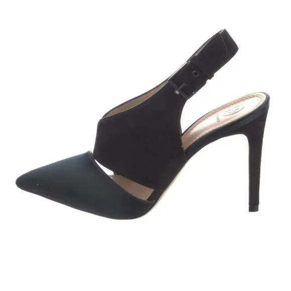 Tory Burch - Black Suede Slingback Pointed Toe Pumps | heels, shoes | Size 6