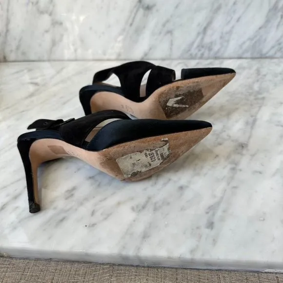 Tory Burch - Black Suede Slingback Pointed Toe Pumps | heels, shoes | Size 6