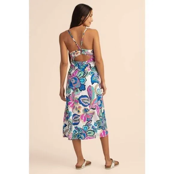 Trina Turk Floral sleeveless padded Mandalay Maxi Dress Size Small