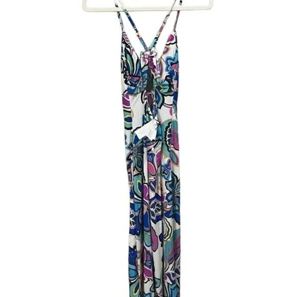 Trina Turk Floral sleeveless padded Mandalay Maxi Dress Size Small