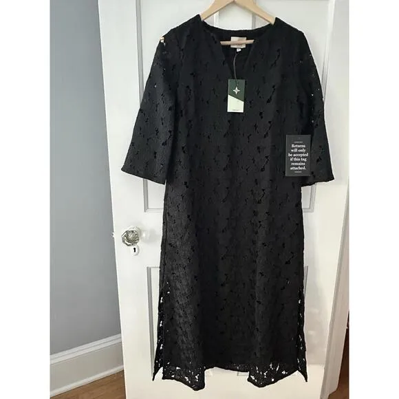 TUCKERNUCK Black V-Neck Lace Jamie Dress $278 NWT Extra Small XS