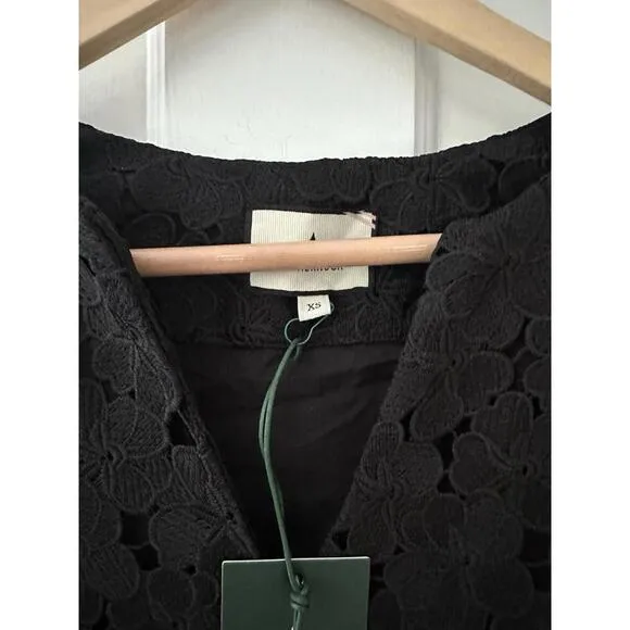 TUCKERNUCK Black V-Neck Lace Jamie Dress $278 NWT Extra Small XS