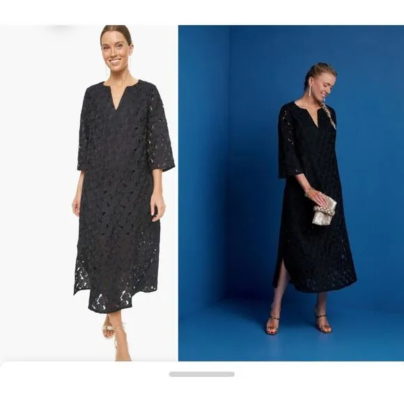 TUCKERNUCK Black V-Neck Lace Jamie Dress $278 NWT Extra Small XS