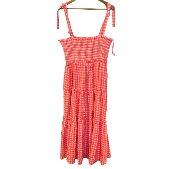 Tuckernuck Pomander Place Electric Pink Gingham Nellie Dress