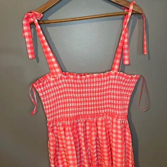 Tuckernuck Pomander Place Electric Pink Gingham Nellie Dress