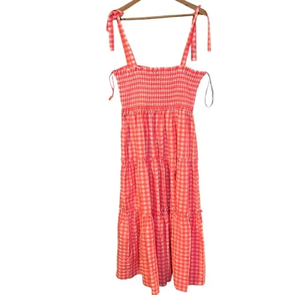 Tuckernuck Pomander Place Electric Pink Gingham Nellie Dress