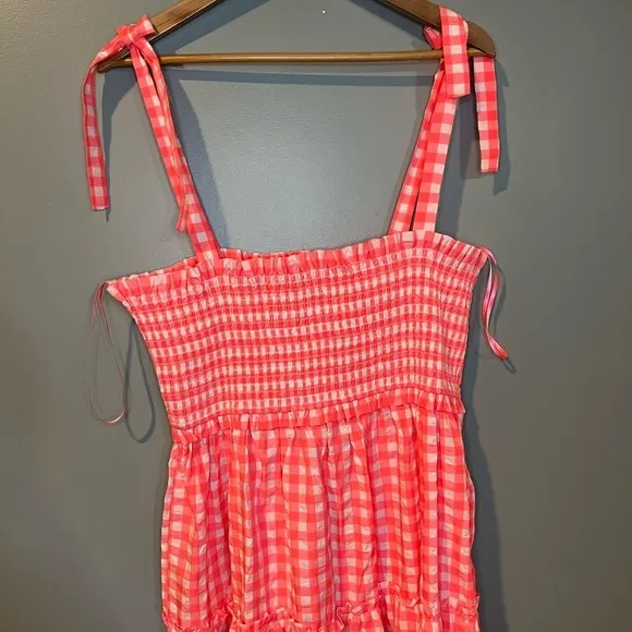 Tuckernuck Pomander Place Electric Pink Gingham Nellie Dress