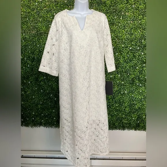 Tuckernuck White V-Neck Lace Jamie Dress