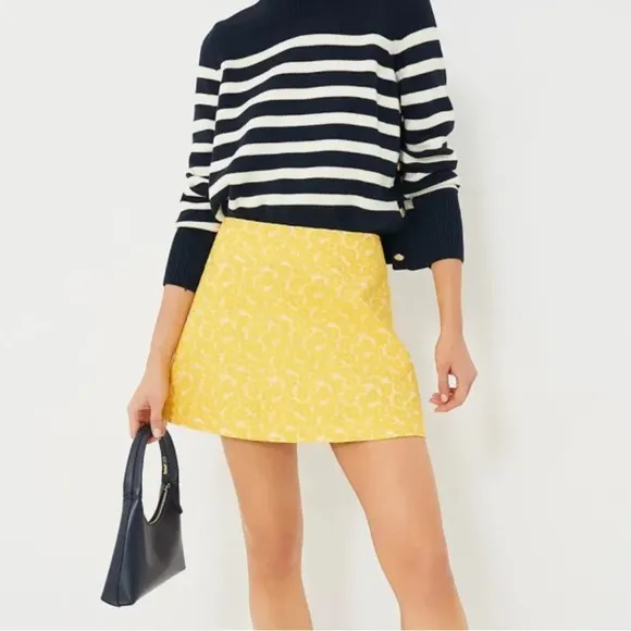 Tuckernuck Yellow Daisy Jacquard Meg Mini Skirt