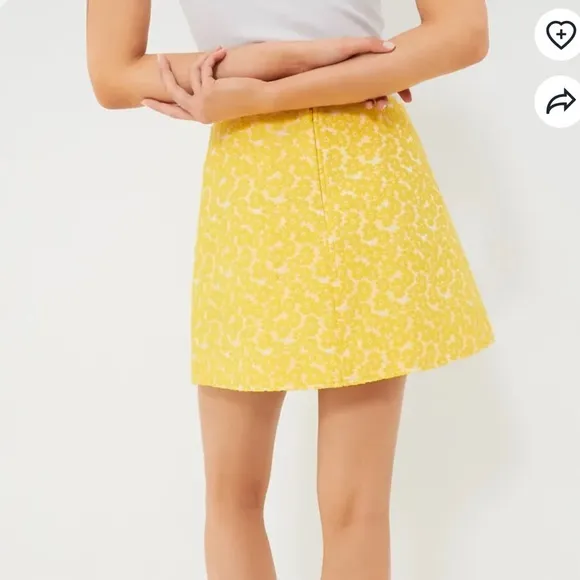 Tuckernuck Yellow Daisy Jacquard Meg Mini Skirt