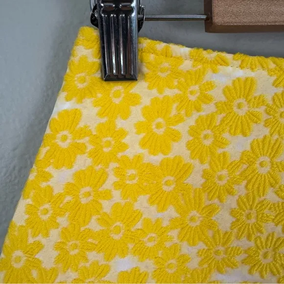 Tuckernuck Yellow Daisy Jacquard Meg Mini Skirt