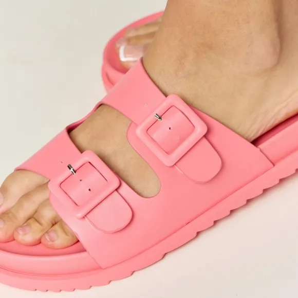 Twin Buckle Open Toe Sandals