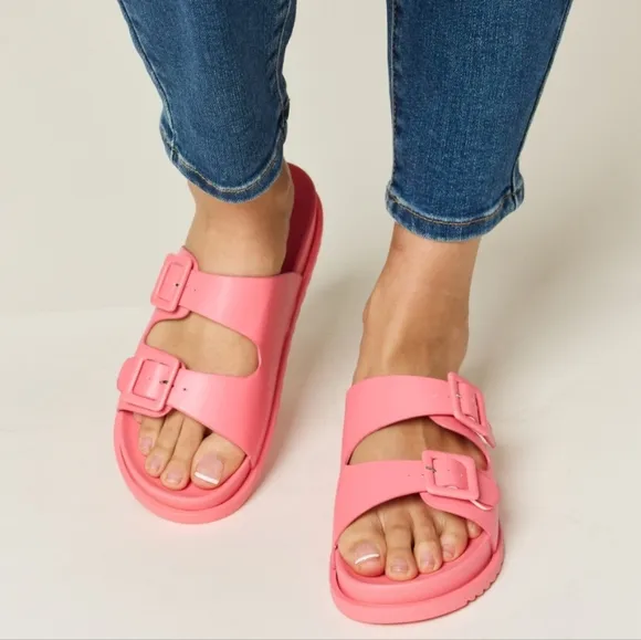 Twin Buckle Open Toe Sandals