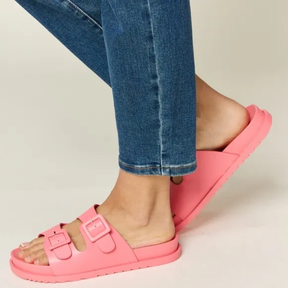 Twin Buckle Open Toe Sandals