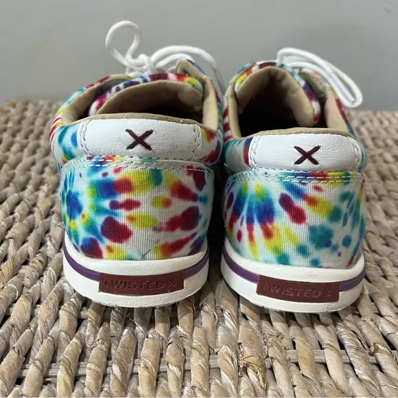 TWISTED X Shoes Women's Size 7 M Tie dye Colorful WCA0037 Tie Casual Multicolor
