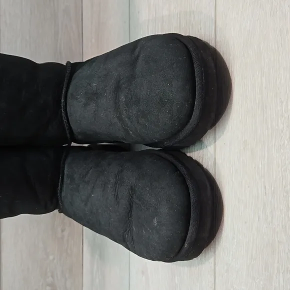 Ugg Australia Women Leather Bow Sheepskin Boots shoes sz 10