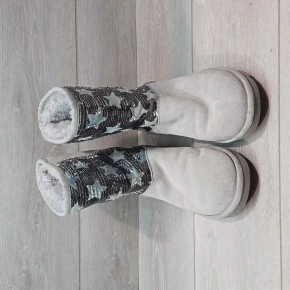 Ugg Australia Women Suede Star Boots shoes sz 8