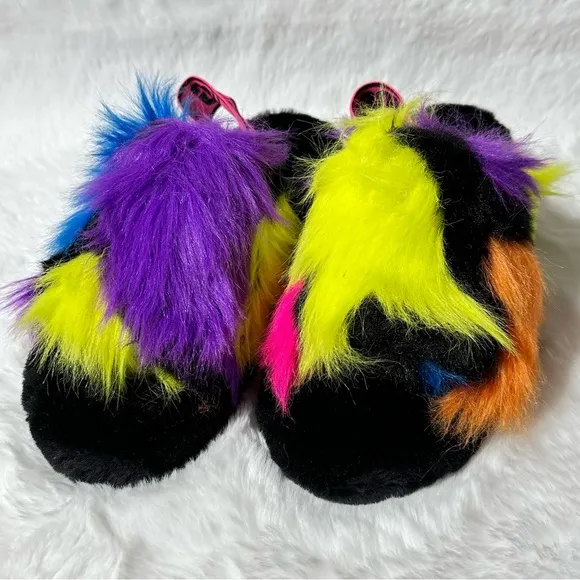 UGG Fluff Yeah Party Spots Sandals Back Strap Open Toe Platform Color Patches