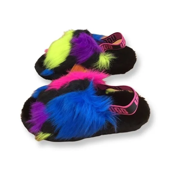 UGG fluff yeah party spots sandals Sz 8 New Without Box