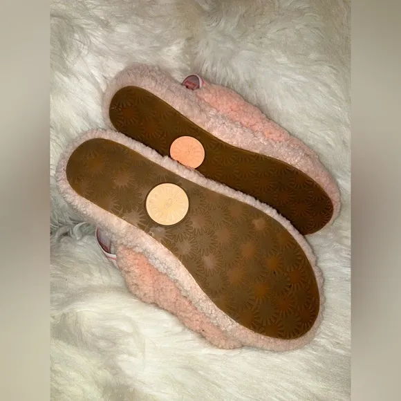 UGG FLUFF YEAH Women Shoes SLIDE Sheepskin Slipper Sandal PINK ROSE NWOT