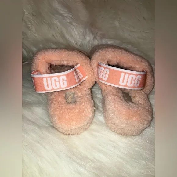 UGG FLUFF YEAH Women Shoes SLIDE Sheepskin Slipper Sandal PINK ROSE NWOT