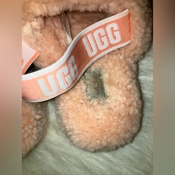 UGG FLUFF YEAH Women Shoes SLIDE Sheepskin Slipper Sandal PINK ROSE NWOT