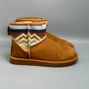 UGG Pendleton Short Women's 6 Brown Leather Ankle Boot Round Toe Casual Outdoor