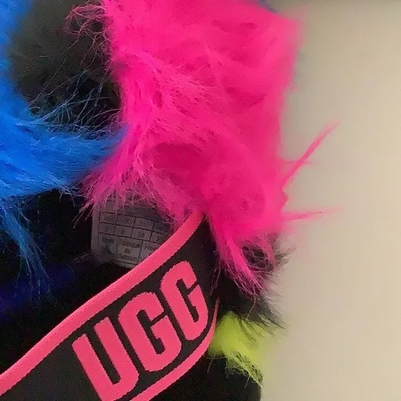 UGG Size 8 fluff yeah party spots sandals New Without Box