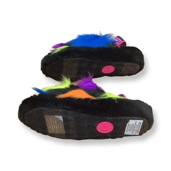 UGG Size 8 fluff yeah party spots sandals New Without Box