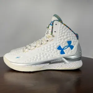 Under Armour Curry 1 Splash Party Shoes Men's 7 White Basketball 1286288-100