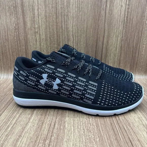 Under Armour Threadborne Slingflex Running Shoes Black White Men Size 14 Sneaker