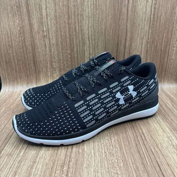 Under Armour Threadborne Slingflex Running Shoes Black White Men Size 14 Sneaker