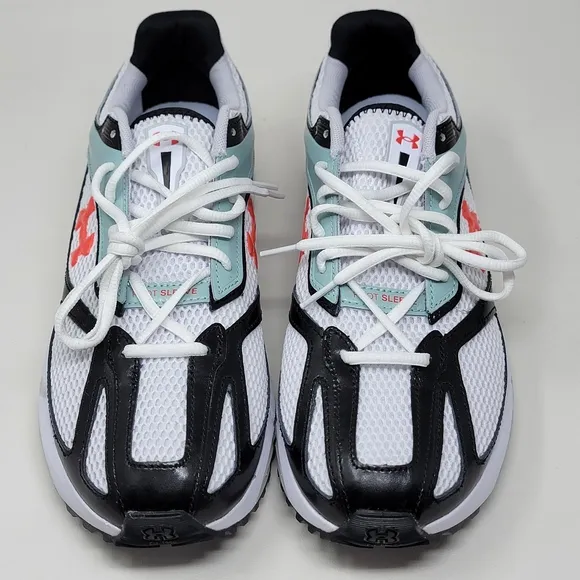 Under Armour UA Apparition Shoes Men Sz 10.5 Women 12 White Enamel Blue Beta New