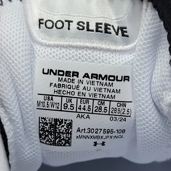 Under Armour UA Apparition Shoes Men Sz 10.5 Women 12 White Enamel Blue Beta New