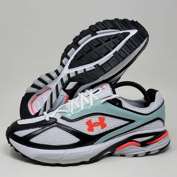 Under Armour UA Apparition Shoes Men Sz 10.5 Women 12 White Enamel Blue Beta New