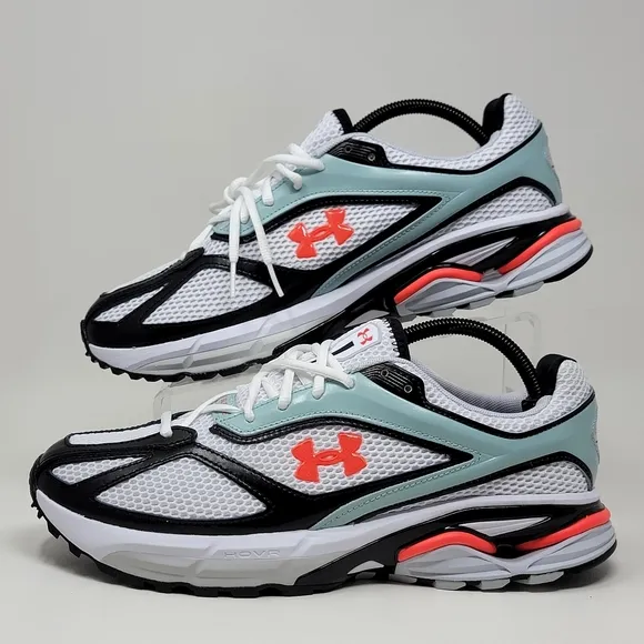 Under Armour UA Apparition Shoes Men Sz 10.5 Women 12 White Enamel Blue Beta New