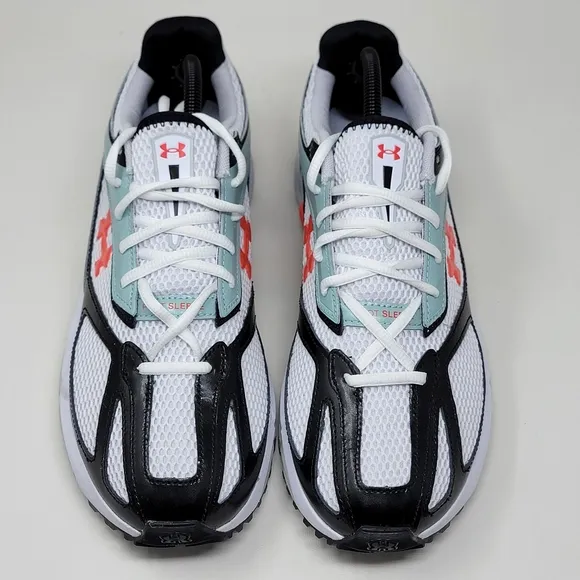 Under Armour UA Apparition Shoes Men Sz 10.5 Women 12 White Enamel Blue Beta New