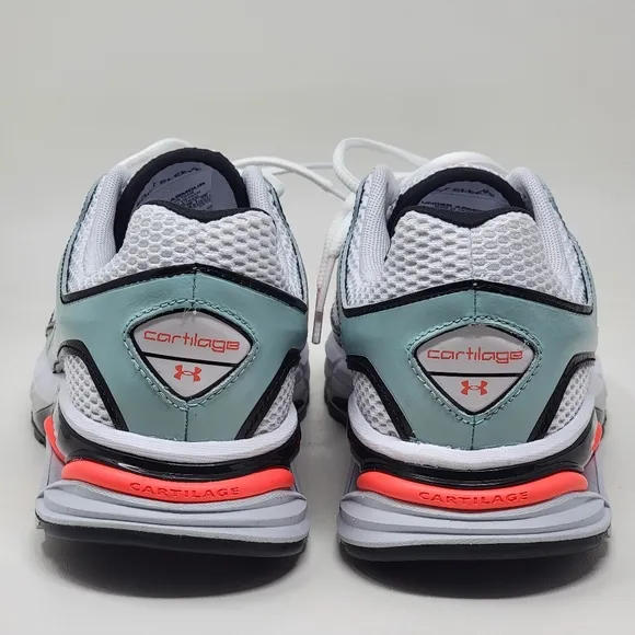Under Armour UA Apparition Shoes Men Sz 10.5 Women 12 White Enamel Blue Beta New