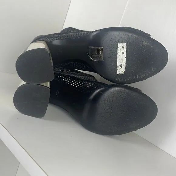 Unique Designer Perforated Leather Ankle Booties 37