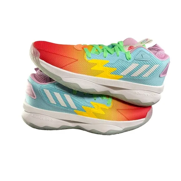 UNRELEASED Adidas Dame 8 Multicolor Rainbow Basketball Shoes HQ1272 Men Size 7.5