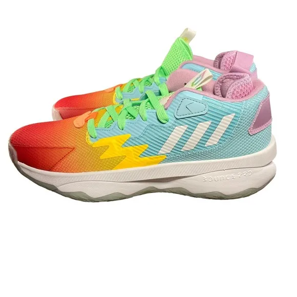 UNRELEASED Adidas Dame 8 Multicolor Rainbow Basketball Shoes HQ1272 Men Size 7.5