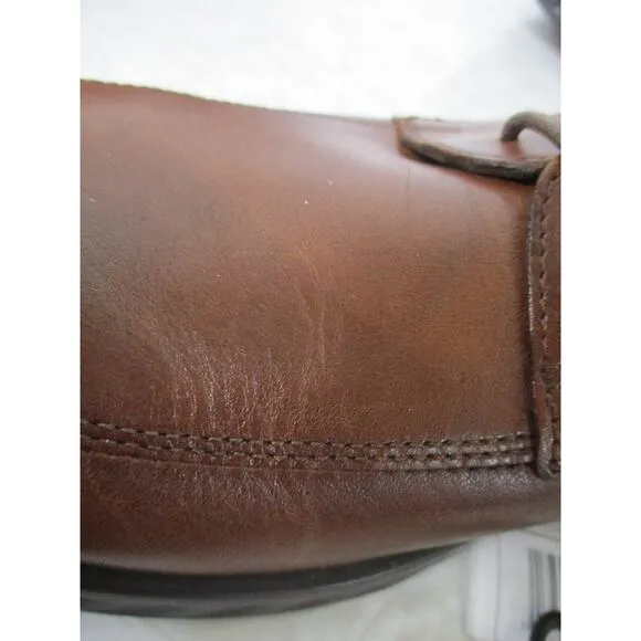 USED ECCO Men's Lite Hybrid Apron Toe Tie Shoes ,Cognac-Size 7-7.5